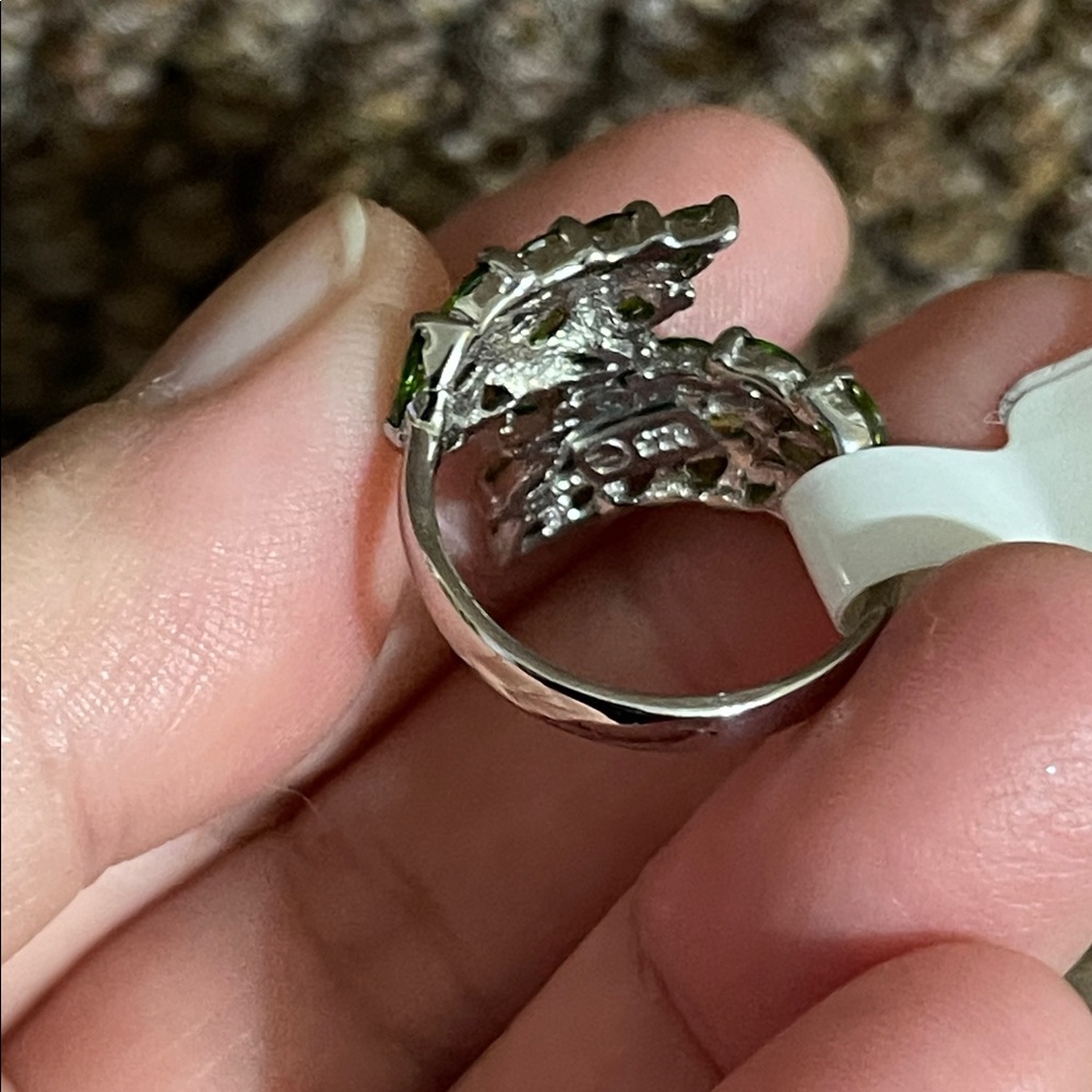 Natural Chrome Diopside Gemstone in 925 Sterling Silver Size 7 - Picture 4 of 13